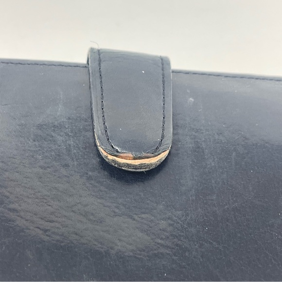 Coach Bifold Wallet Black Leather Women's 10 Slots & Kisslock Coin Area Vintage - Picture 2 of 16